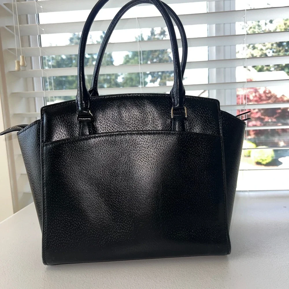 Kate Spade New York Jeanne Black Pebbled Leather Satchel No Crossbody Strap